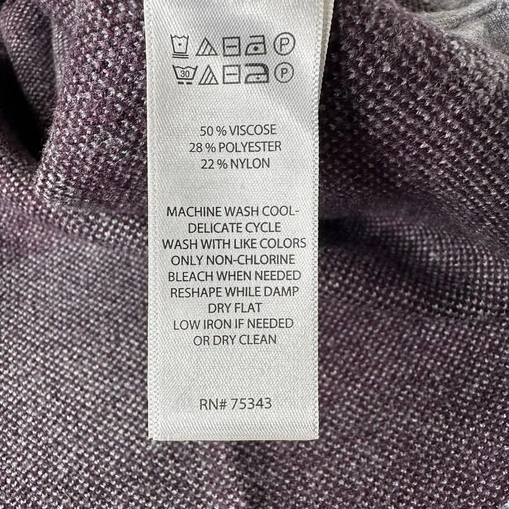Tahari Plaid Zip Up Poncho Sweater Sz L XL Fall Stadium Game Layer Preppy Travel
